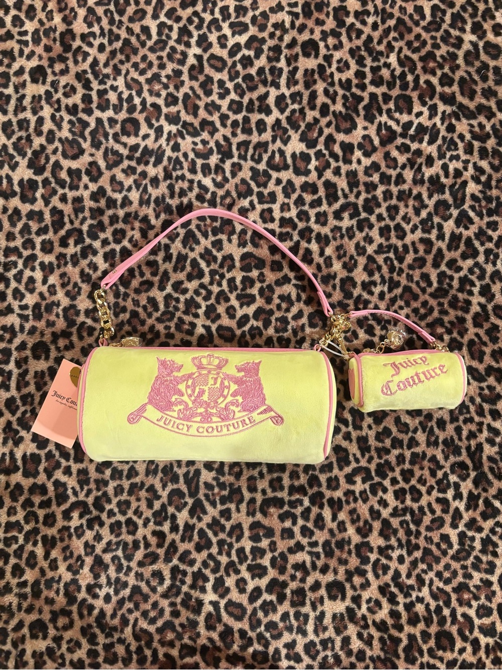 Juicy Couture Yellow and Pink Barrel Bag